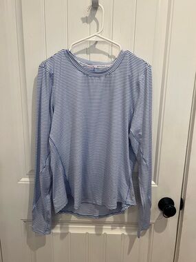 Spyder Light Blue & White Striped Active Top